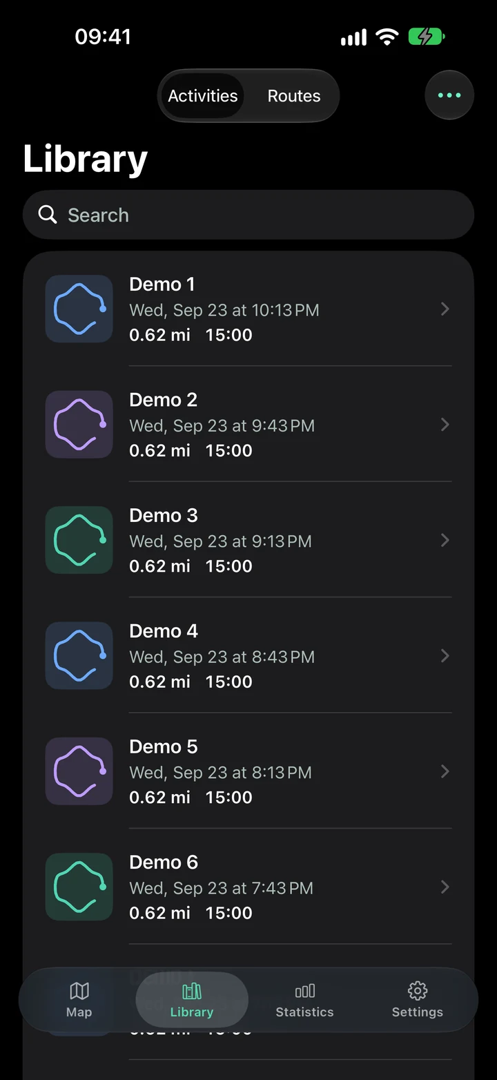 MoveTrail Library with demo activities